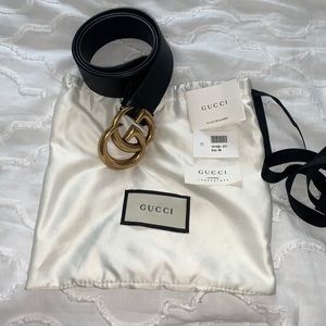 Gucci Gold Brass GG Belt